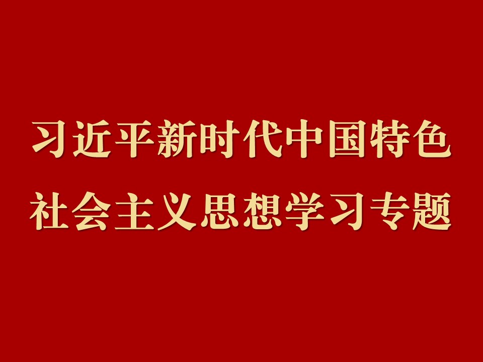 习近平新时代中国特色社会主义思想学习专题